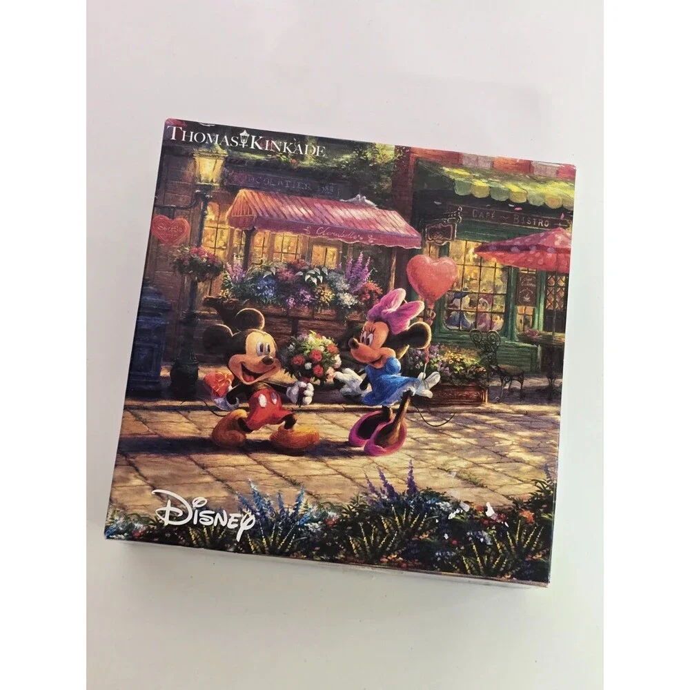 Disney Thomas Kinkade~ Mickey & Minnie Sweetheart Cafe~750 Piece Puzzle Complete